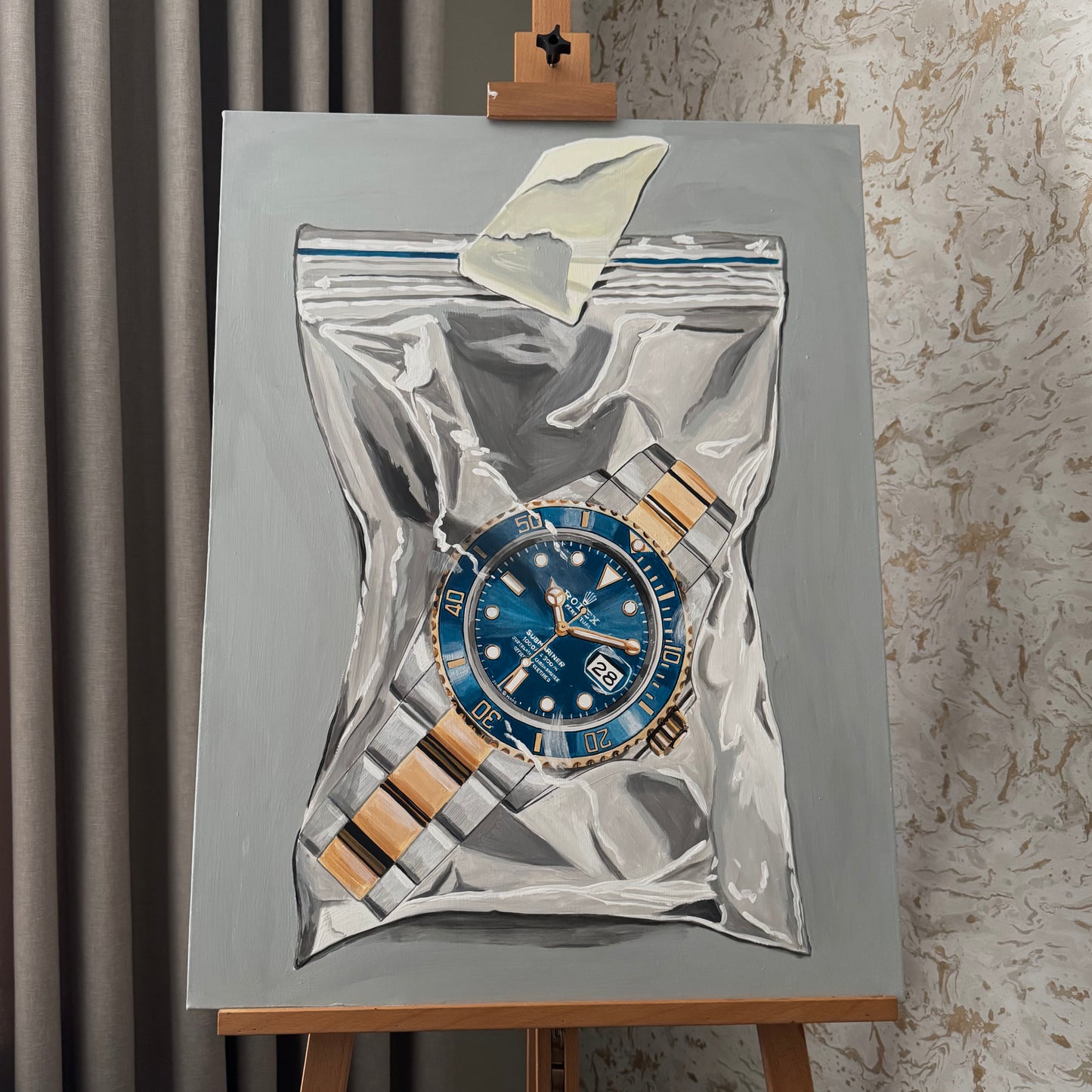 Bagged Bluesy Original Painting